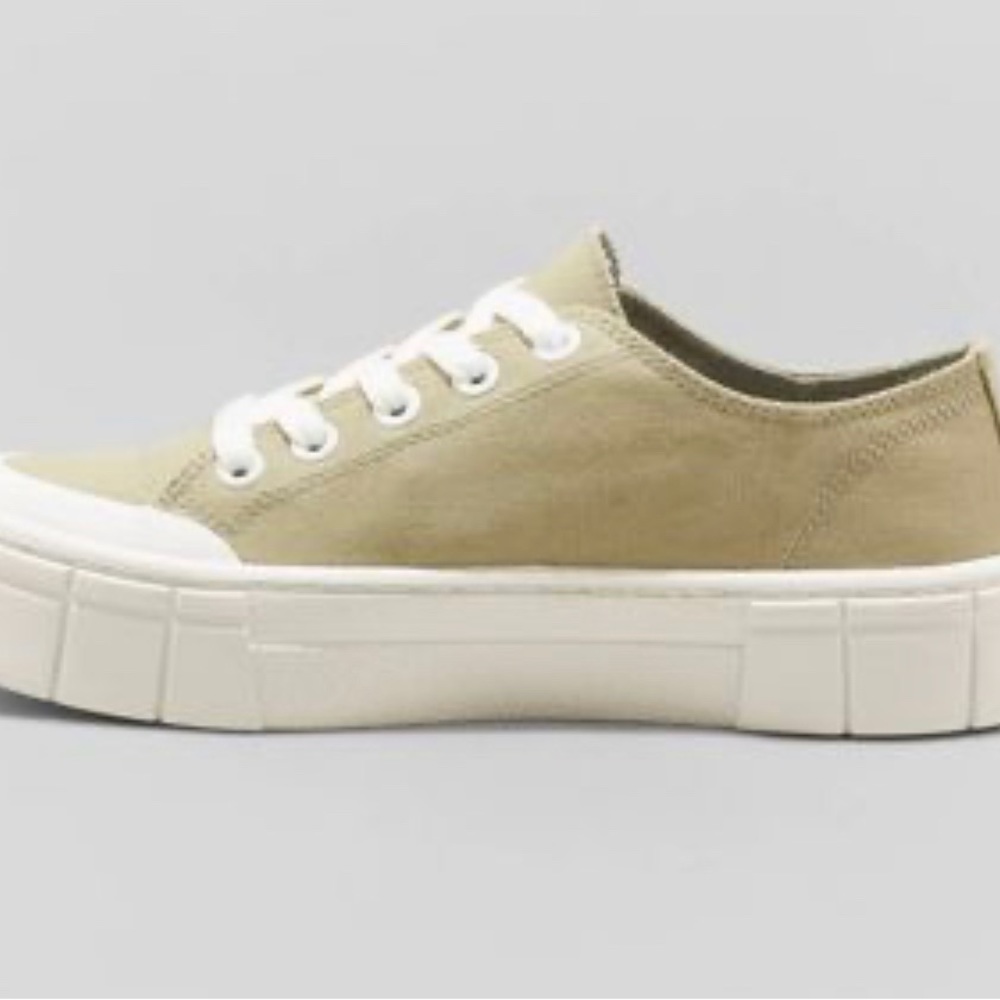 Mad Love Women's Fran Sneakers - Green canvas sneakers - chunky sole & cushion - Picture 3 of 10